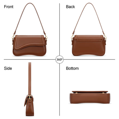 KKXIU Shoulder Bag for Women Small Clutch Purses Cute Hobo Handbag Trendy Underarm Bag-Dark Brown