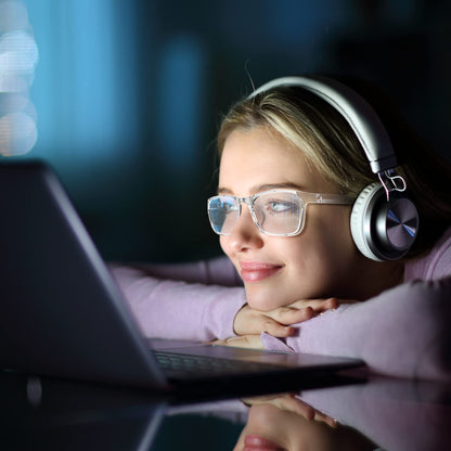 Stylish Blue Light Computer Blocking Glasses for Men and Women - Ease Digital Eye Strain, Dry Eyes, Headaches and Blurry Vision - Instantly Blocks Glare from Computers and Phone Screens, Case Included