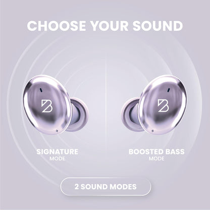 Back Bay Audio Tempo 30 Wireless Earbuds for Small Ears - Award-Winning Sound, Sweatproof Bluetooth Earbuds, Comfortable Ear Buds for Women, Purple Earphones Small Ear Canals, Long Battery Headphones