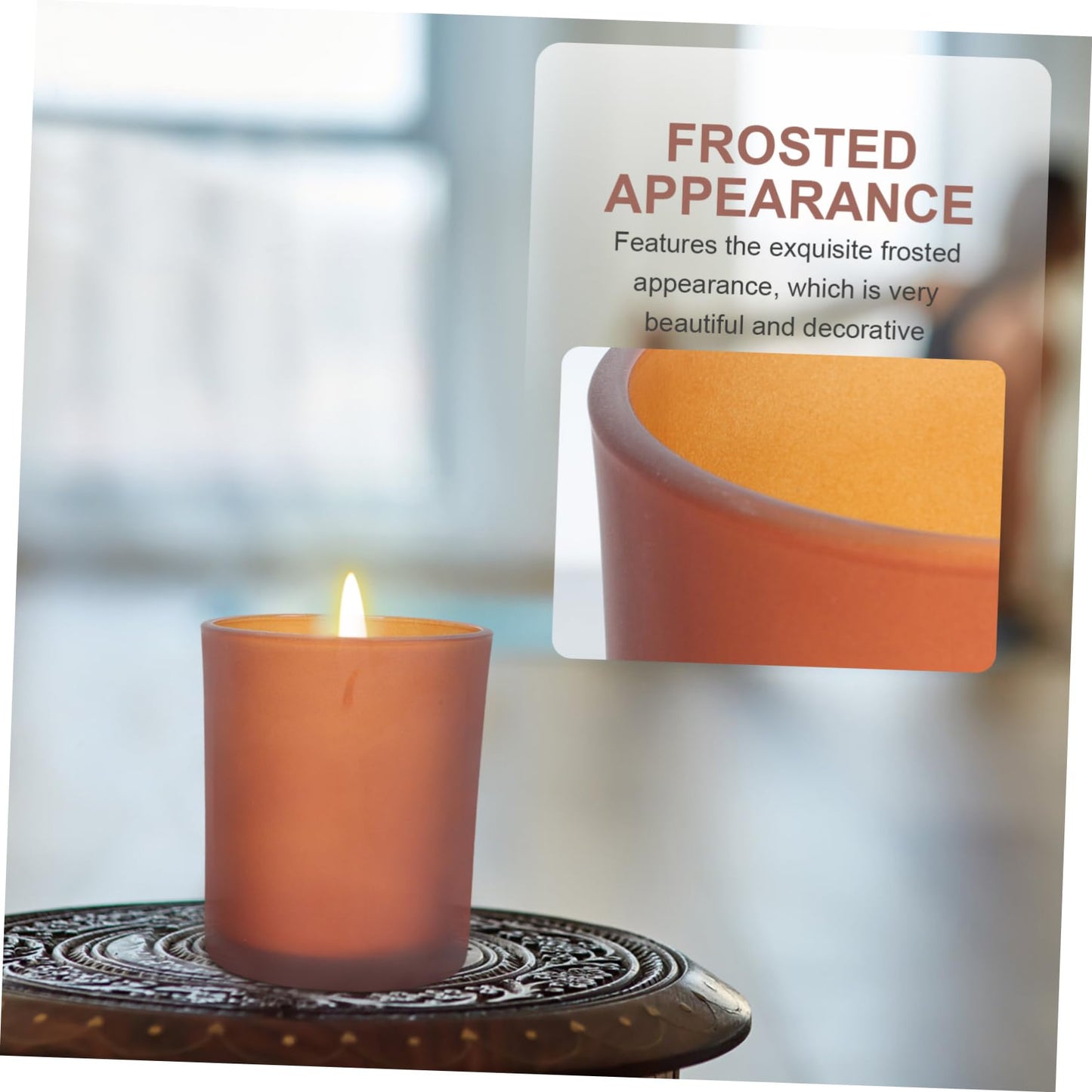 ABOOFAN 3sets Glass Candle Jar Marble Votive Holder Banquet Candlelight Dinner Supply