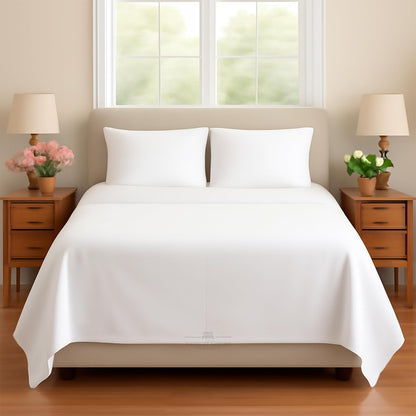 Sleeper Sofa 4 Piece Bed Sheet Set Premium Quality 100% Cotton 500 Thread Count, Smooth & Super Soft Sateen Weave, Extra Soft Bed Sheets, Wrinkle Free, 6 Inch Deep Pocket (Queen, White)