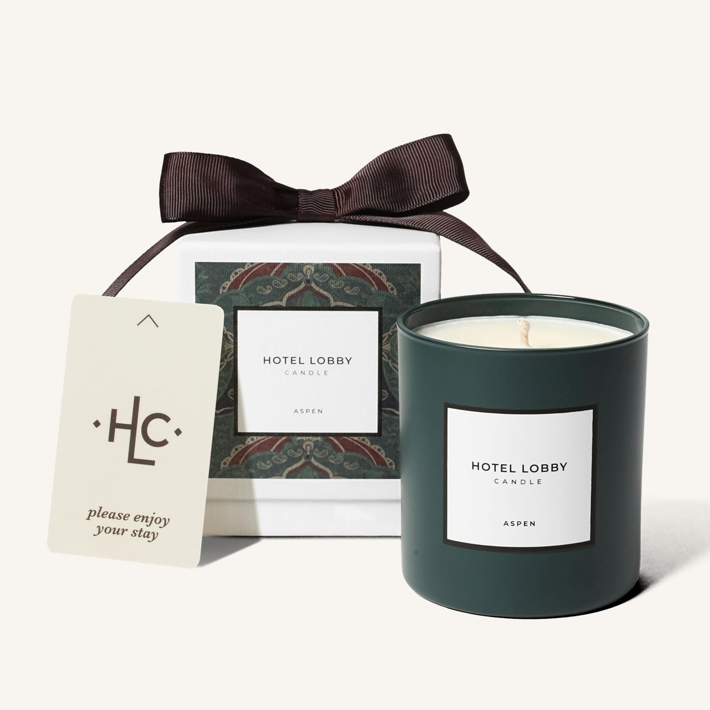 Hotel Lobby Aspen Candle – Luxury Hand-Poured 9.75oz Soy Wax with Cedarwood, Leather, Golden Embers, Smoke, and Pine – Infused with Essential Oils, 65-Hour Burn Time, Reusable Vessel, Clean Burn
