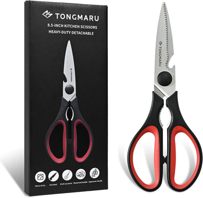 Skiennix Heavy-Duty Kitchen Shears - All-Purpose Scissors with Serrated Blades & Detachable Design | Dishwasher Safe