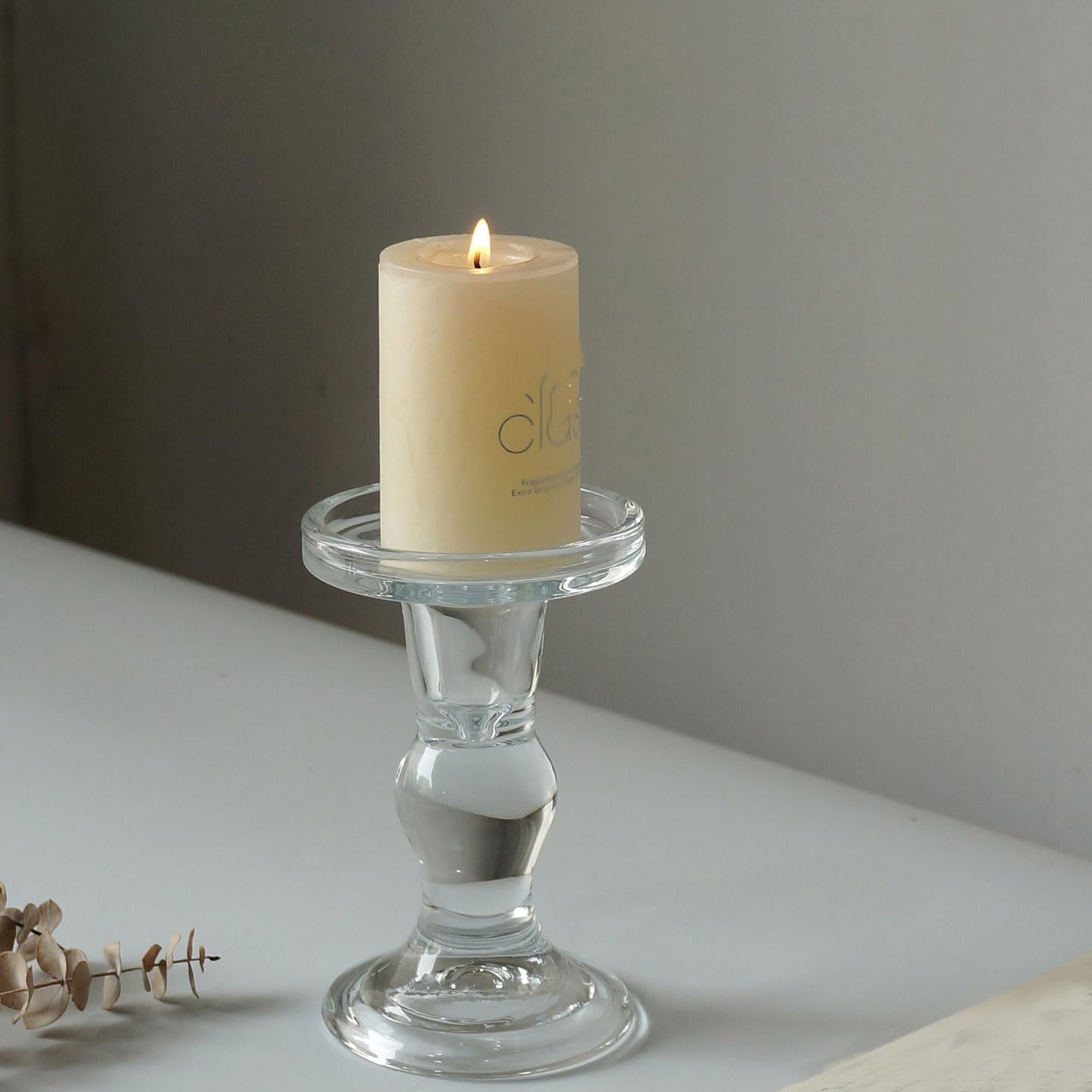 Candlestick Holders Glass Candle Holder, Candlelight Dinner Decoration, Aromatherapy Candle Holder Candle Holders(Medium)