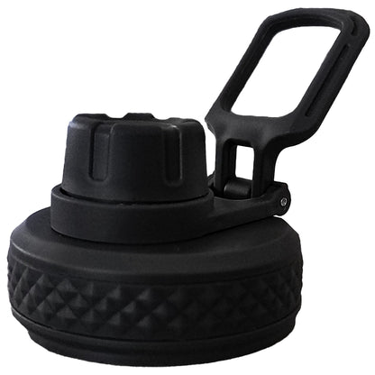 Water Bottle Lid Replacement for Battle Bottle - Chug Cap Tops for 32 oz, 40 oz, and 64 oz Wide Mouth Vacuum Sealed Water Bottles by Iron InfideI (Black)