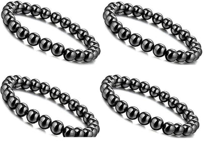 Drkao 4 Pack Magnet Bracelets for Health, Pain Relief Magnetic Hematite Bracelets for Woman Man, Health Magnets, Traditional Magnetic Therapy Mom Presents