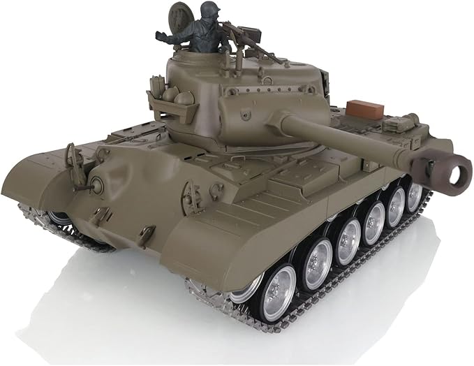 TOUCAN RC HOBBY US in Stock Henglong 1/16 7.0 Customized M26 Pershing RTR RC Tank 3838 Metal Tracks Wheels BB Airsoft That Shooting BB Bullets