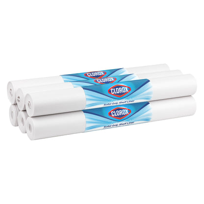 EasyLiner with Clorox Solid Grip Shelf Liner - Shelf Liners for Kitchen Cabinets Non-Adhesive - for Closet, Pantry, Wire Shelves - 20 in x 6 ft, 6 Rolls, White