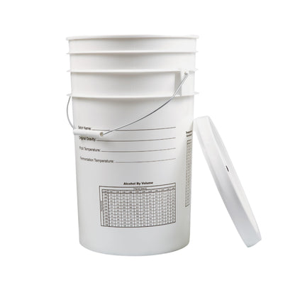 Fastrack 6.5 Gallon Fermenting Bucket with Lid | White | 100% Food Grade-BPA Free Fermenting Brew Bucket for your Beer, Wine or any other Fermented Beverage