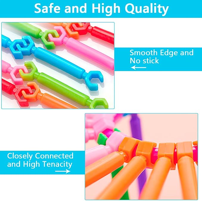 Juboury 1054Pcs Building Toy Building Blocks Bars Different Shape Educational Construction Engineering Set 3D Puzzle Interlocking Creative Connecting Kit Great STEM Toy for Both Boys and Girls