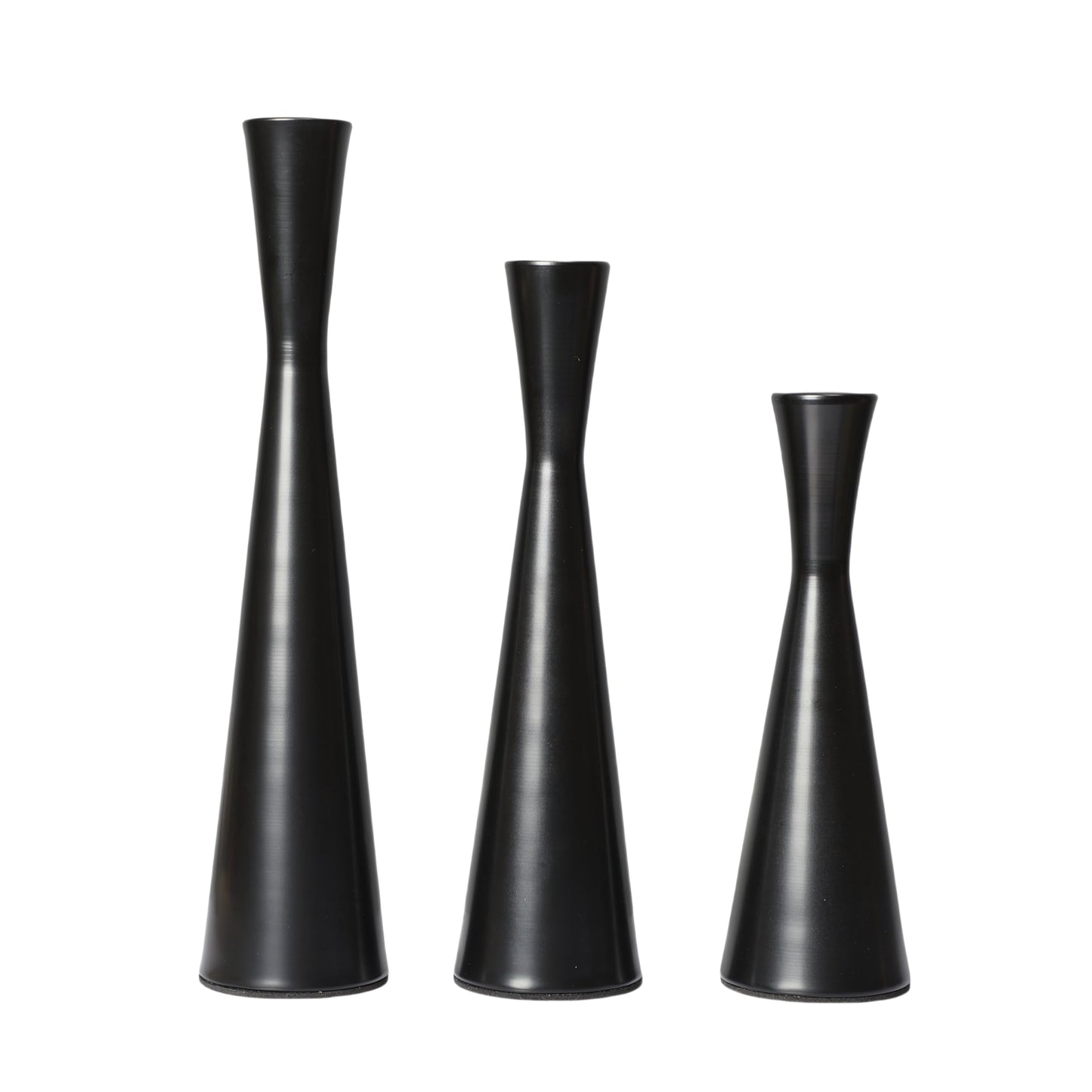 Set of 3 Taper Candle Holders Metal Candlestick Holders Table Mantel Decorative Candle Stand for Dinning,Party，Wedding,Home Decor(Matte Black)