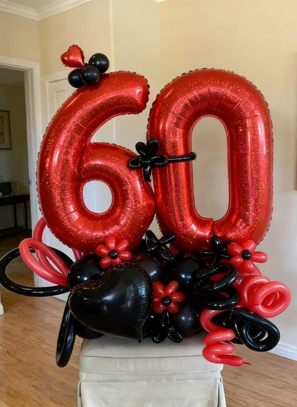 Laser Red 8 Balloon, Number Balloons 40 Inch, 8th Birthday Decorations for Girls, Birthday Balloons, Laser Red Party Supplies, Number 8 Balloon