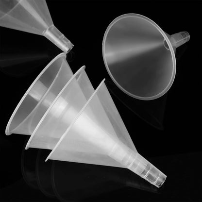 CYEAH 20 Pack Clear Plastic Funnels, 4.7 Inch Wide Mouth Funnels for Filling Bottles, Reusable Liquid Transfer Funnels for Oil, Spices, Powder, Lotion, Crafts, Lab, Kitchen and Bulk Use