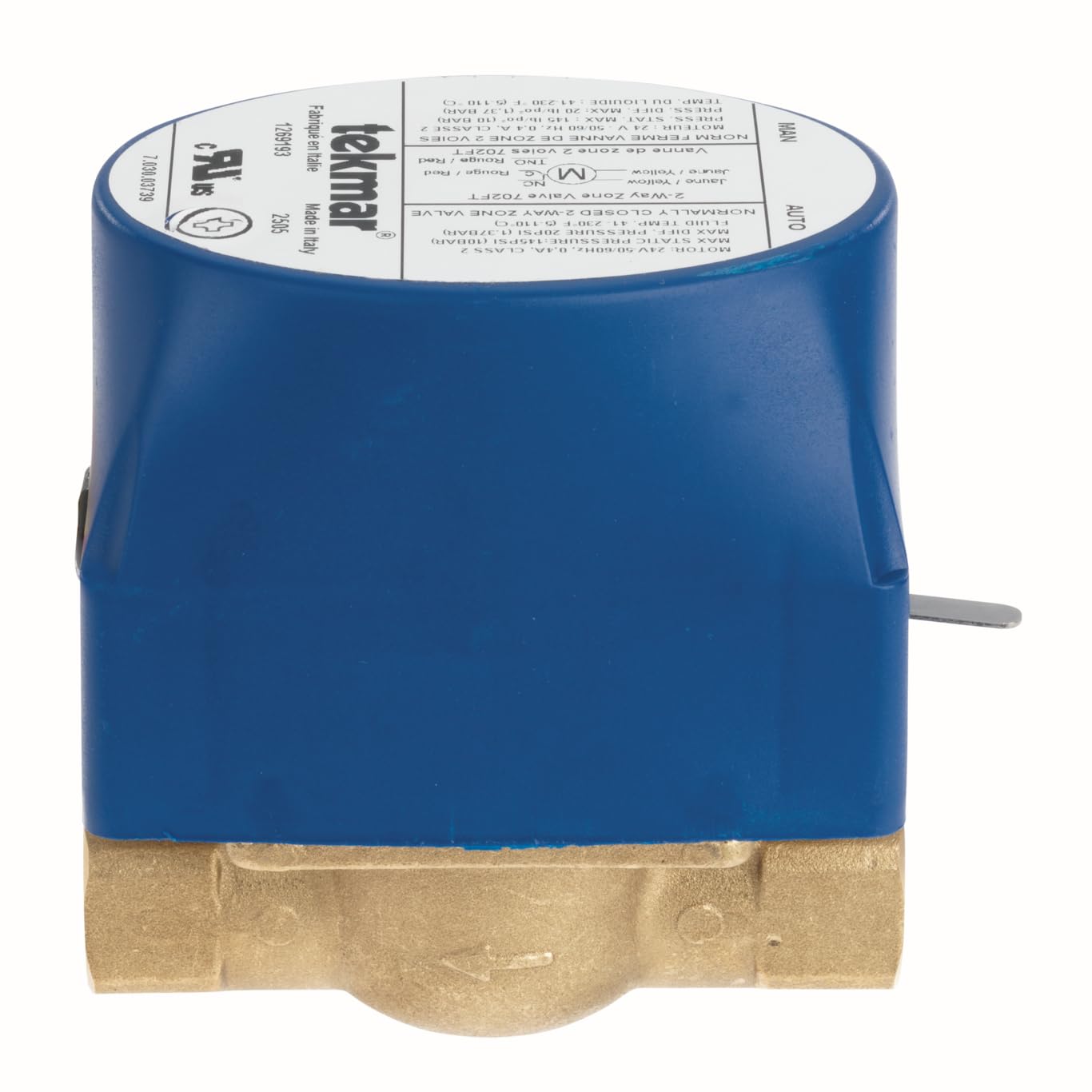 tekmar 702FT 2-Way Zone Valve | Normally Closed, Electro-Mechanical Actuation with End Switch, 3/4" Female NPT, 24V AC | Hydronic Heating & Cooling Systems