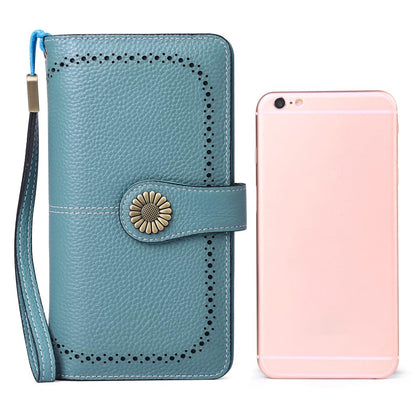 SENDEFN Wallets for Women Leather Credit Card Holder with RFID Blocking Large Capacity Wristlet