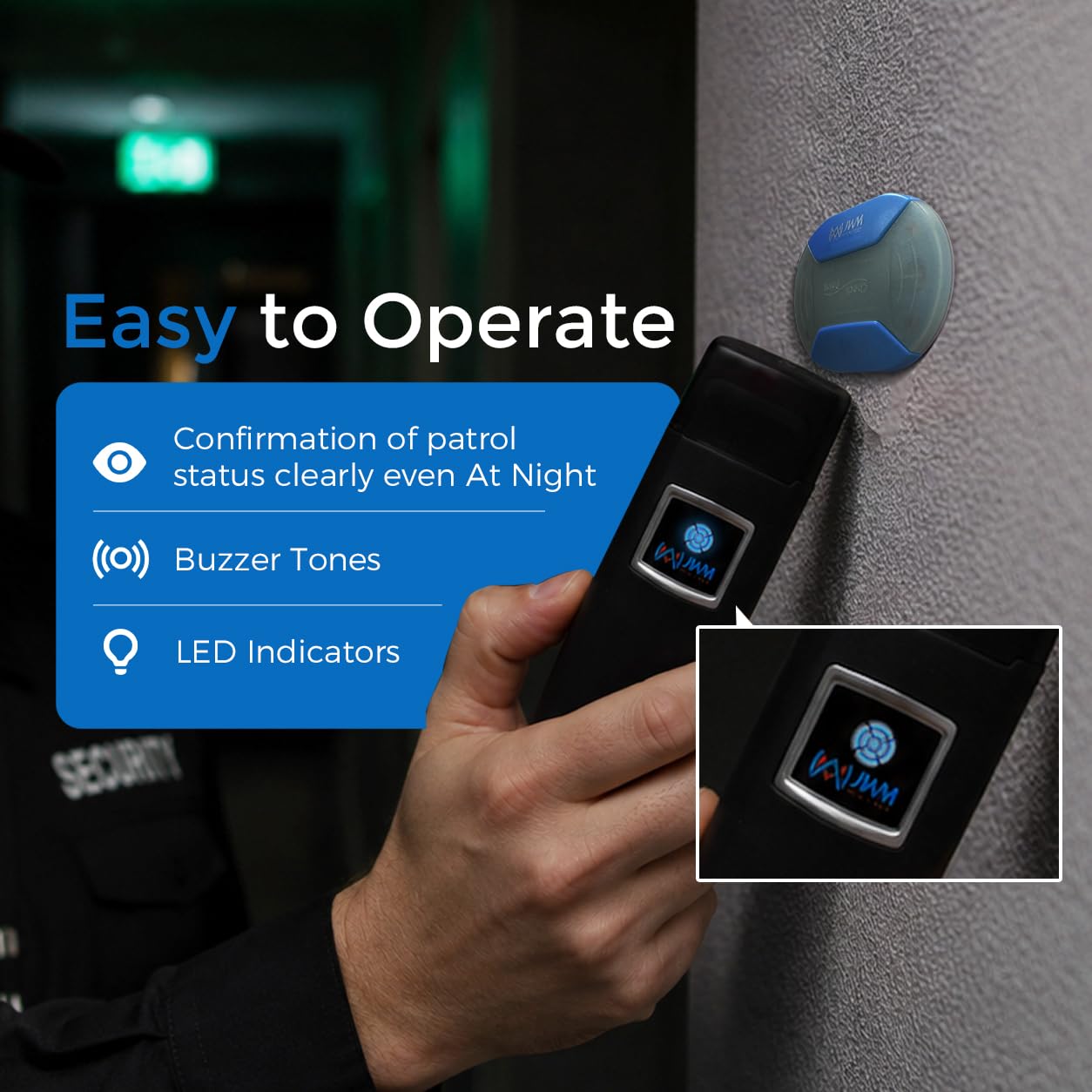 JWM RFID Guard Tour System with LCD Screen, Security Patrol Reader with Free Standalone Software for Hotel, Hospital, Warehouse and Logistics Security