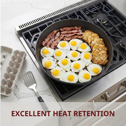 Colenza Large Cast Iron Skillet 20 Inch, Pre Seasoned Cast Iron Skillet for Cooking & Frying – XL Heavy Duty Pan with Dual Handles – Ideal for Grill, Oven, Stove, Campfire Use