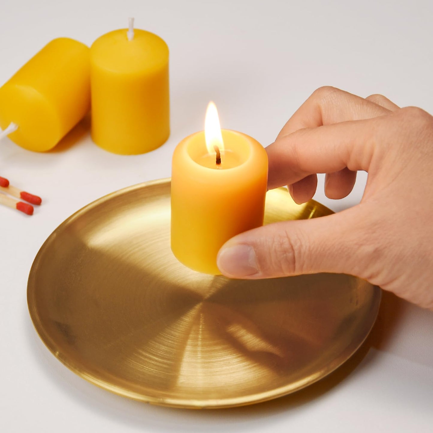 Beeswax Votive Candles-20 Pack Natural Small Votives Set for Home Room Decor Party Wedding Spa Gift