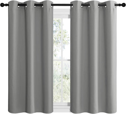 NICETOWN Silver Grey Thermal Insulated Blackout Curtains - Kids Window Drapes for Nursery (2 Panels, W42 x L48-Inch)