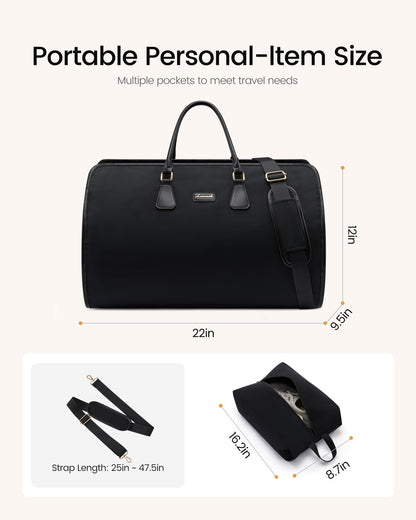 LOVEVOOK Convertible Travel Duffle Bag for Women Men,2 in 1 Garment Bag for Travel with Shoe Pouch,Overnight Weekender Carry On Duffel Bags for Airplane,Hanging Suitcase Suit Dress Business for Trip