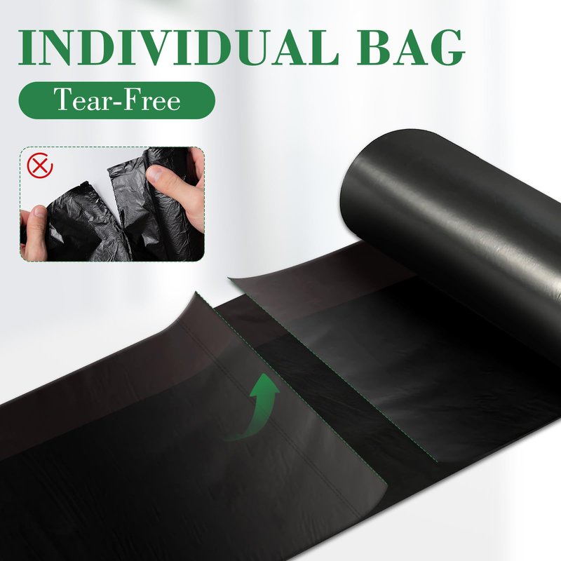 800 Counts 4 Gallon Trash Bag Drawstring Small Trash Bags, Thick Pre-separated Garbage Bags, Trash Bin Liners, Suitable for bathroom, kitchen, bedroom, office (Black)