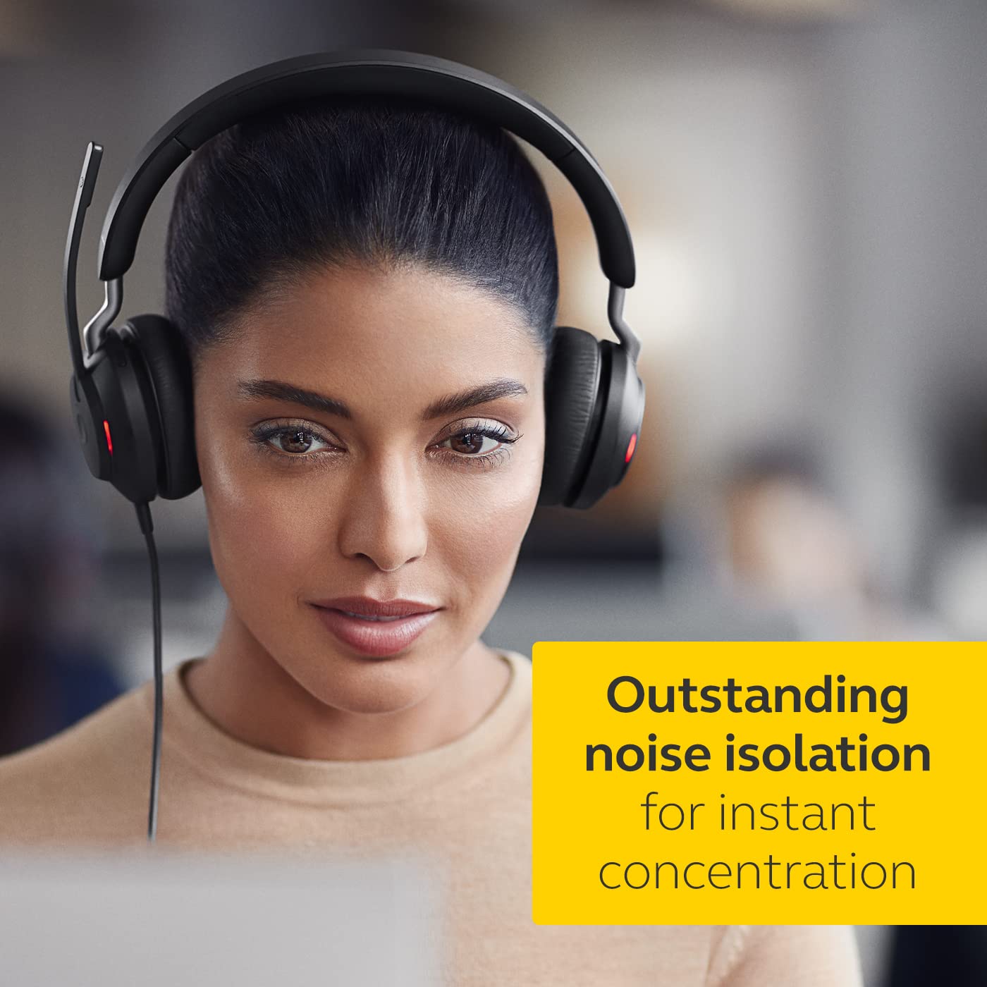 Jabra Evolve2 40 SE Wired Stereo Noise-Cancelling Headset - Features 3-Microphone Call Technology and USB-A Cable - MS Teams Certified, Works with All Other Platforms - Black