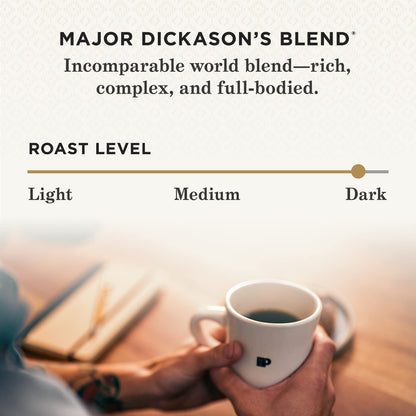 Peet's Coffee, Dark Roast Whole Bean Coffee - Major Dickason's Blend 18 Ounce Bag