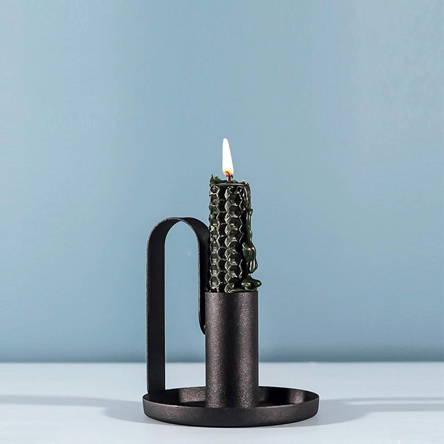 XILIN-1987 Candle Holderss 2 Pcs Iron Make Candle Holder, Decorative Cone Candle Candlestick, Pedestal Candle Stand, Incense Cones, Spa, Party，Weddings (Black) Decorative Candlestick