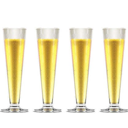 TOPZEA 4 Pack Tall Beer Glass, 13.5oz Bar Cocktail Glasses Old Fashioned Pilsner Craft Beer Mug, Footed Sundae Cup Beverage Glasses for Tropical Drinks, Parfait, Milkshake, Juice, Soda