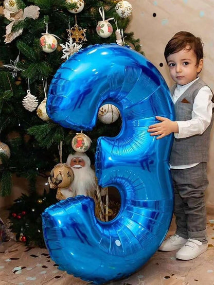 Number Balloons 40 Inch 1 Balloon for Birthday Party, Blue One Balloons Foil Number 1 Ballon for 1, 10, 11, 100 Celebration, Boy and Girl Birthday, Baby Shower, Anniversary Decor