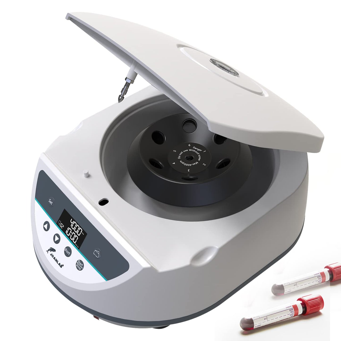 JOANLAB Digital Lab Centrifuge Machine 2/5/10/15ml x 6 Capacity Low Speed 500-5000r/min,Max 3074xg RCF
