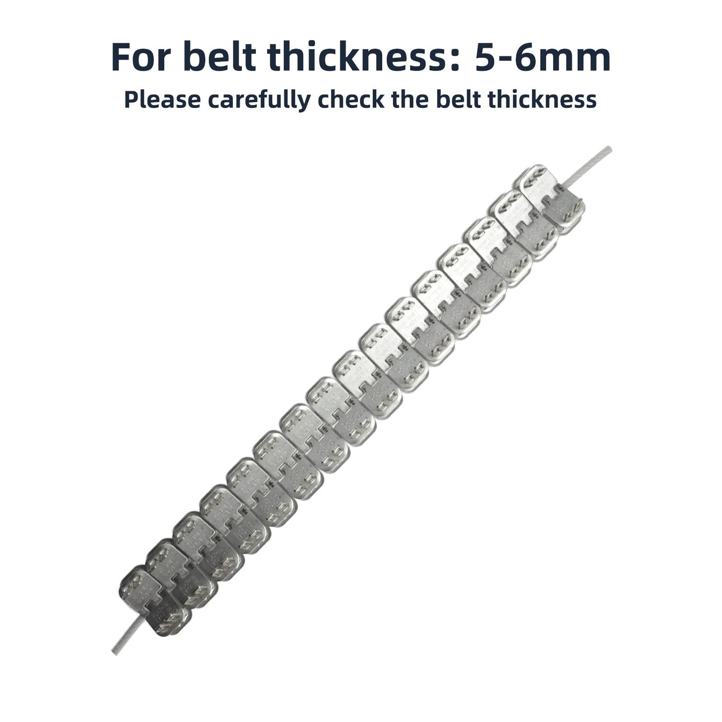 48'' Stainless Steel Conveyor Belt Fasteners Clips with 27.5'' Hinge Pin - for Industrial Conveyor Belt Staple Lacing, Suitable for Belt Thickness of 5-6mm - Split into 3 Equal Sections
