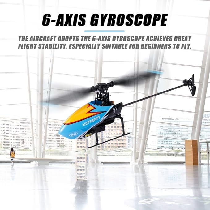 GoolRC C129 RC Helicopter 4 Channel 2.4Ghz Remote Control Helicopter with 6-Axis Gyro Aileronless RC Aircraft with Altitude Hold Landing Pad and 2 Batteries (Orange)