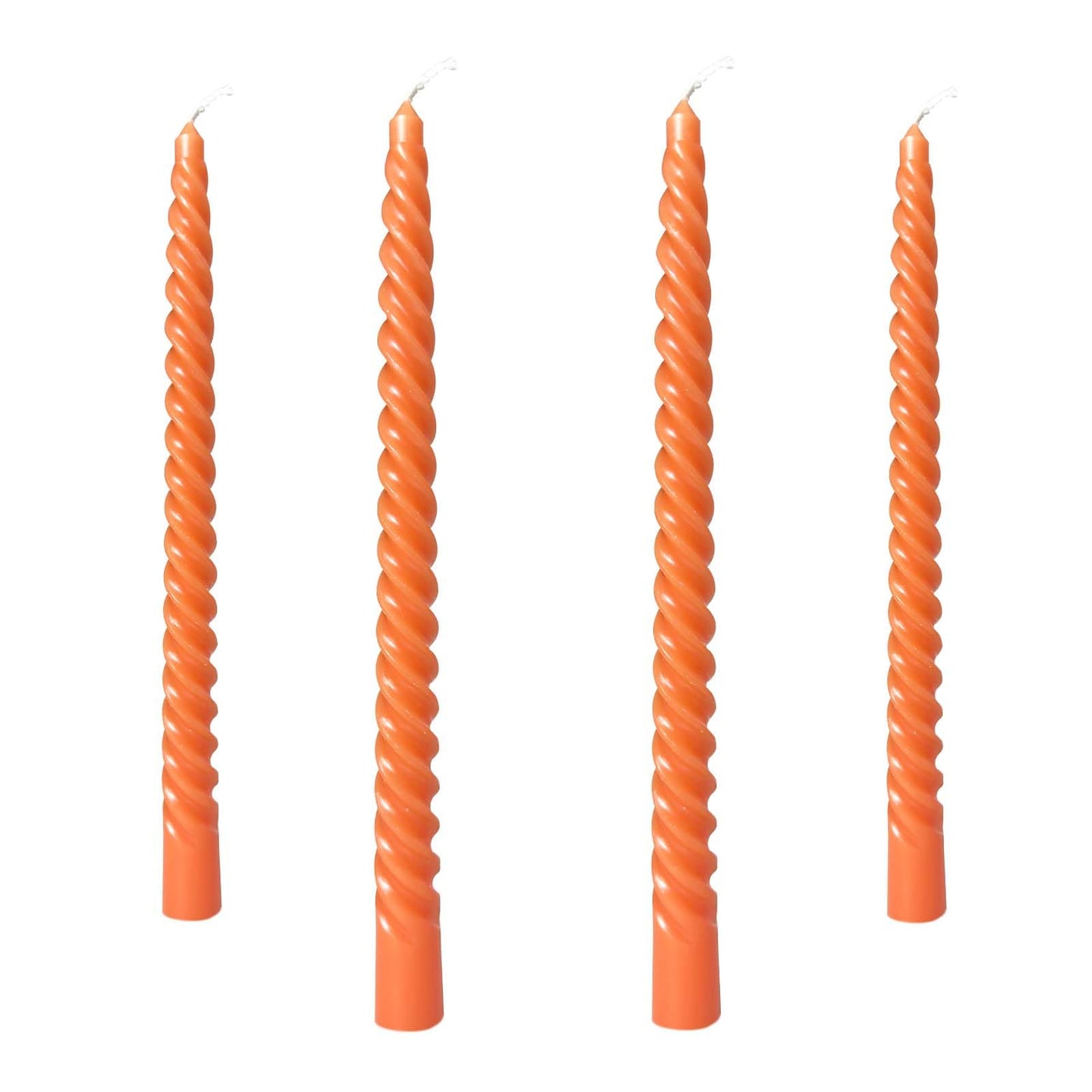Taper Candles,10 inch-Set of 4 Metal StyleTapered Candles, Long Candle,Tall Candlesticks, Long Candle Sticks,Spiral Taper Candle,Home Dinner, Party, Wedding, Halloween (4, Orange, 10 inch)