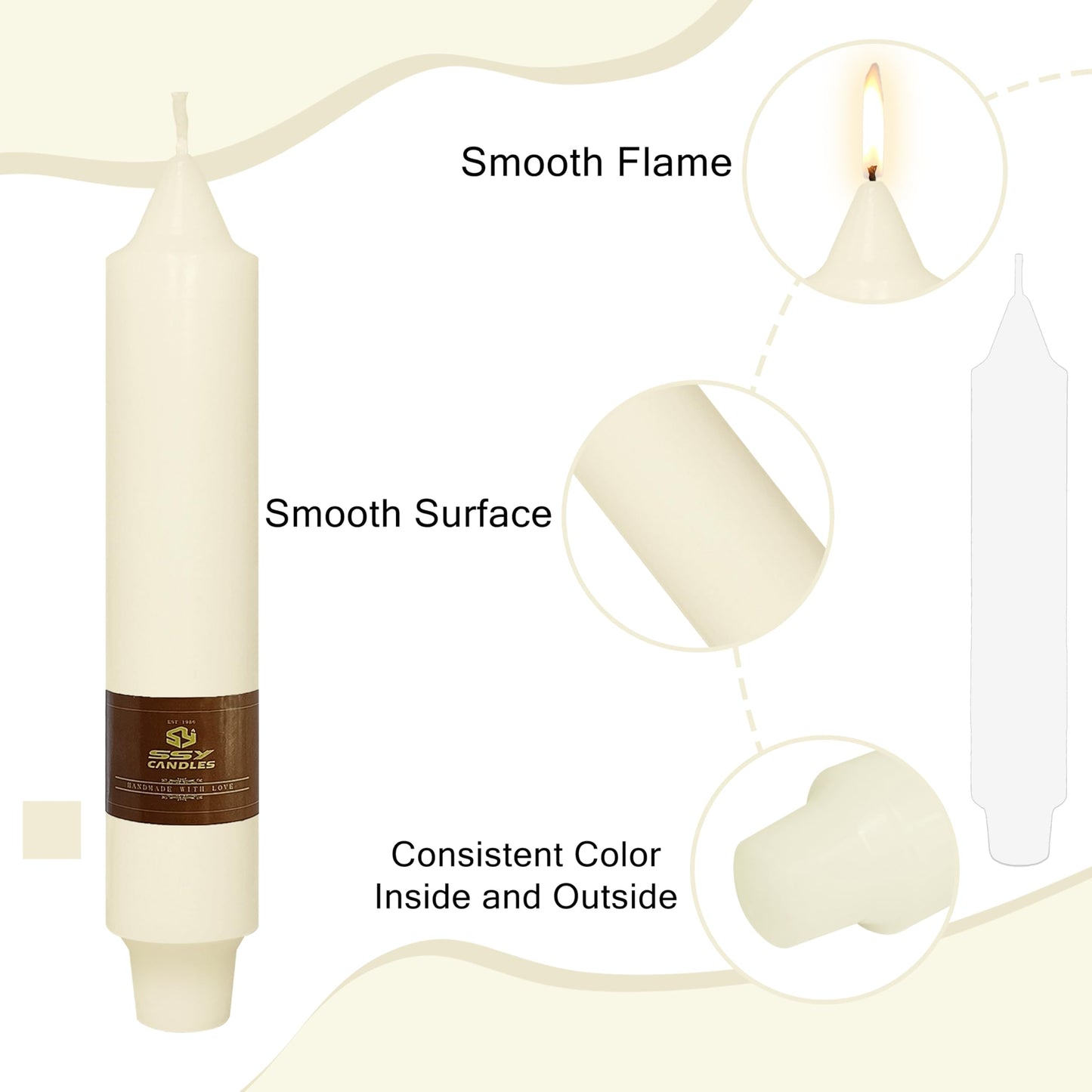 Ivory Candle Dripless Candlesticks Short Taper Candle 7 inch Small Candle Sticks Ivory Tapered Candles Wax Cute Stick Candles for Home Décor Weddings Holiday