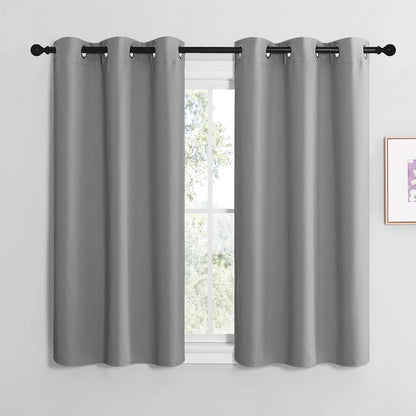NICETOWN Silver Grey Thermal Insulated Blackout Curtains - Kids Window Drapes for Nursery (2 Panels, W42 x L48-Inch)
