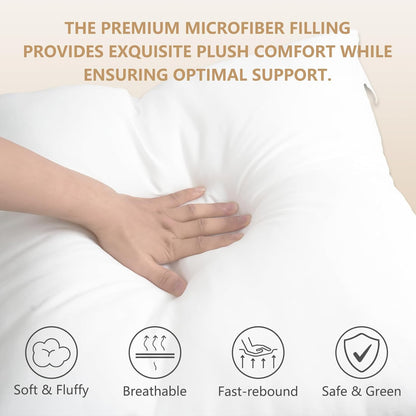 Obruosci Luxury Pillow Inserts - Hypoallergenic Ultra Soft Couch Cushion Fillers | Pack of 4, 18 x 18 Inches