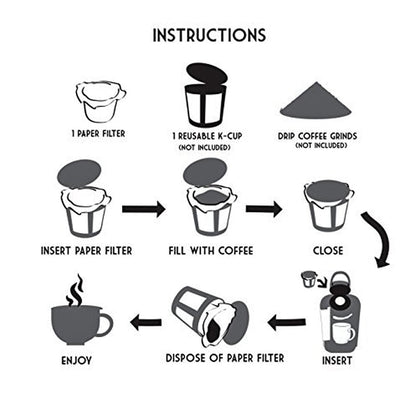 Pro Mael 360 Count Disposable K Cup Filters, Coffee Filter Paper for Keurig Brewers Single Serve 1.0 and 2.0, Use with Reusable K Cup Pods (White)