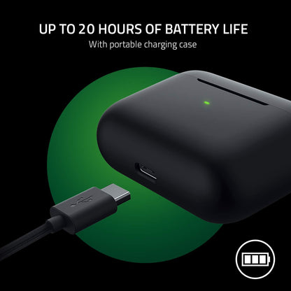 Razer Hammerhead True Wireless Pro Bluetooth Gaming Earbuds: THX Certified - Advanced Hybrid Active Noise Cancellation - 60ms Low-Latency - Touch Enabled - <20 Hr Battery Life - Classic Black