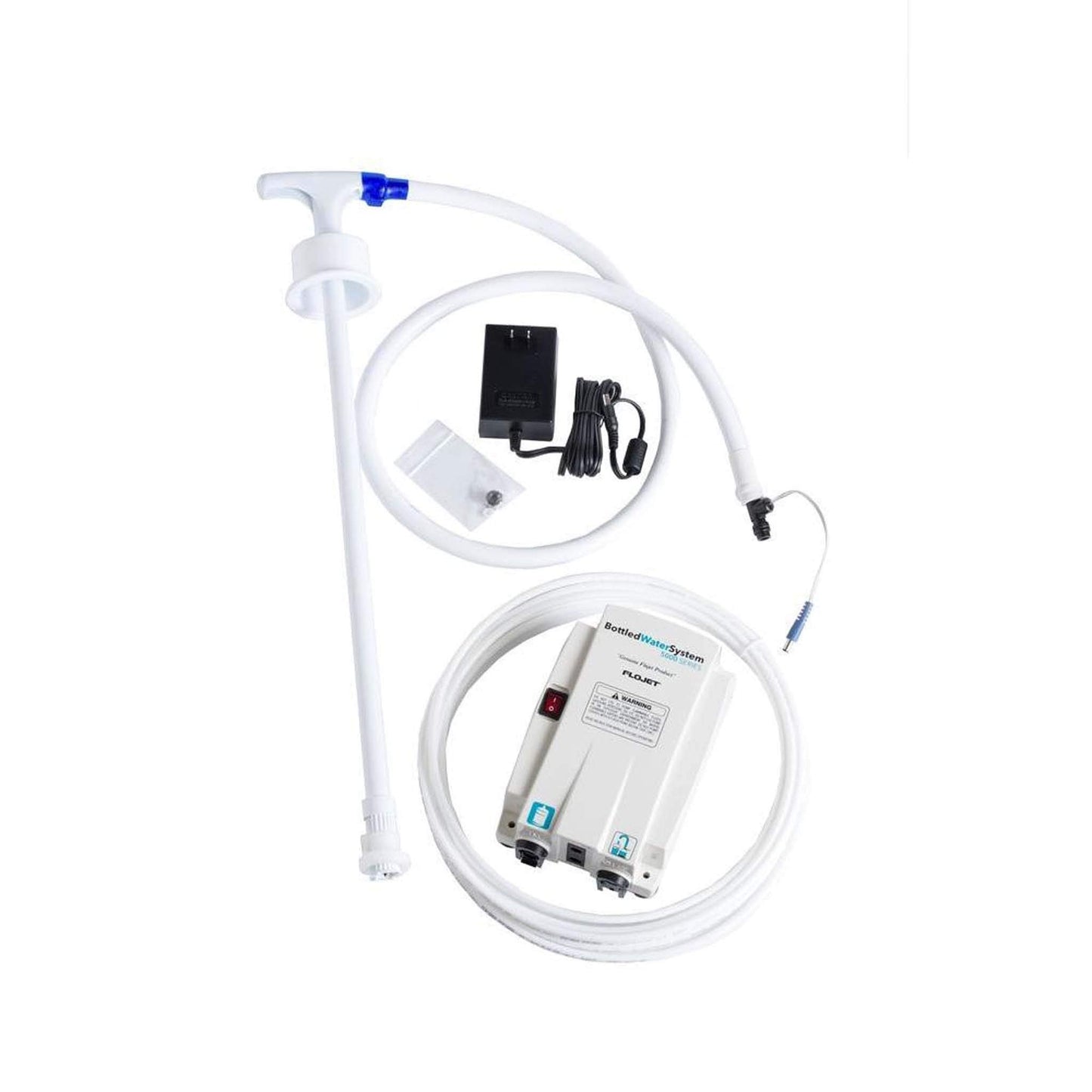 FloJet BW5000-00A Water Dispenser for 5 Gallon Bottle - Portable Bottled Water Dispensing System with Illuminated On/Off, Quick-Connect, Quiet Operation, Thermal Overload, Single Inlet - Ideal for RVs
