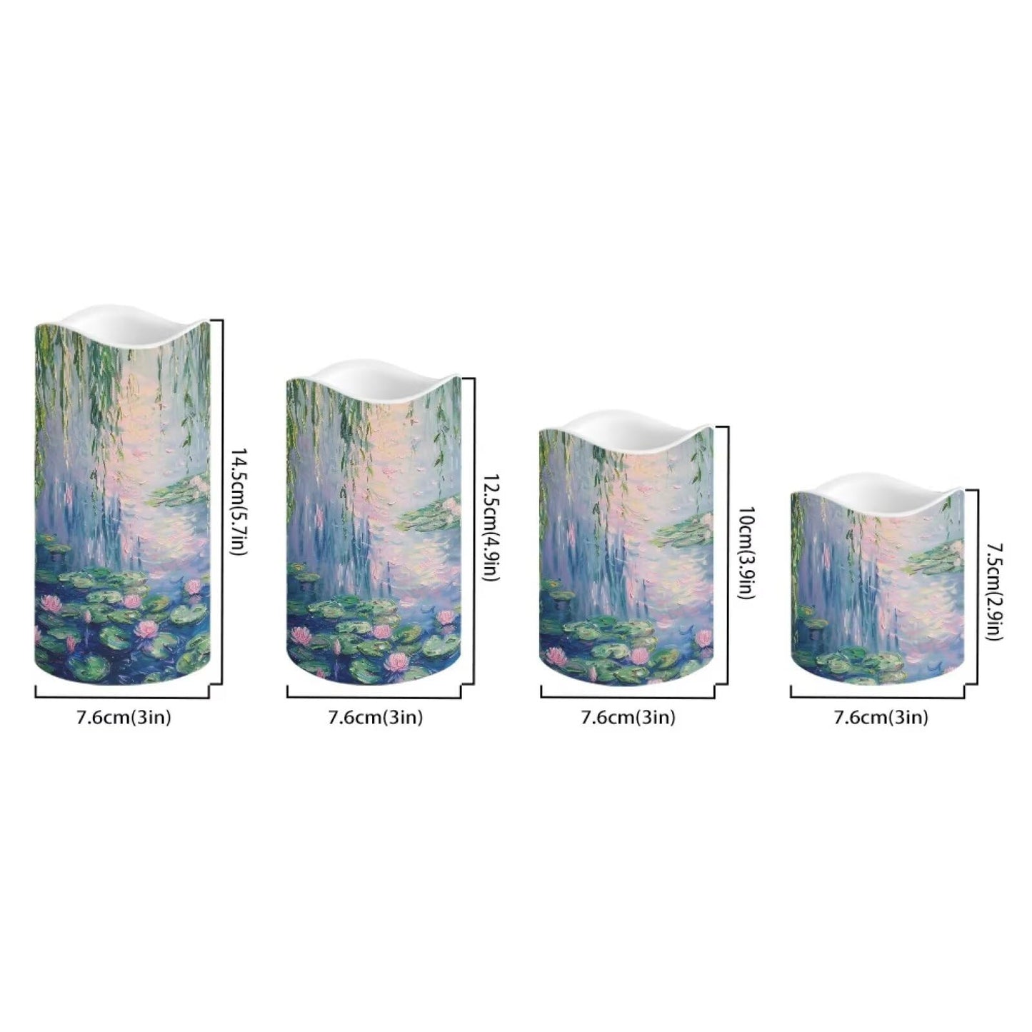 Cozeyat Garden Floral Valentines Day Flameless Candles Set of 4 Battery Powered LED Pillar Candles with Remote Timer Flickering Flame for Home Table Decor