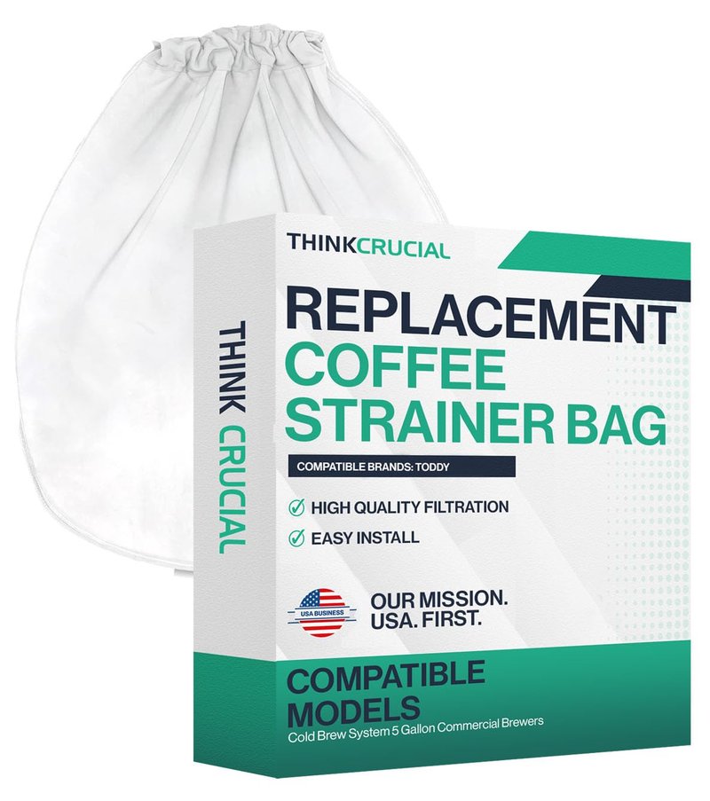 2 Replacement Strainer Bags Compatible With Toddy« Cold Brew System 5 Gallon Commercial Brewers, Washable & Reusable - by Think Crucial (2 Pack)