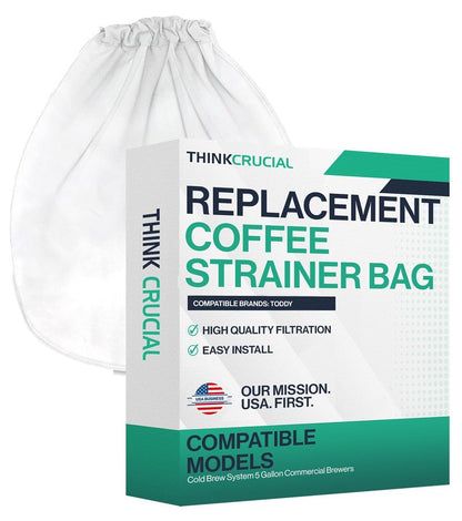 2 Replacement Strainer Bags Compatible With Toddy« Cold Brew System 5 Gallon Commercial Brewers, Washable & Reusable - by Think Crucial (2 Pack)