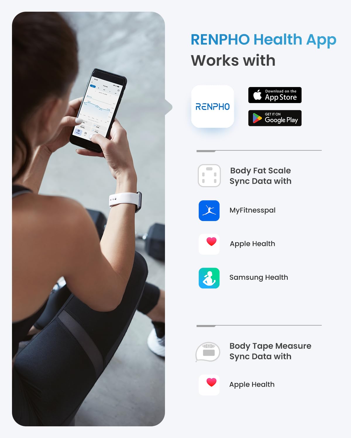 RENPHO Smart Scale for Body Weight, Digital Bathroom Scale BMI Weighing Bluetooth Body Fat Physician Scale, Body Composition Monitor Health Analyzer with Smartphone App, 400 lbs - Elis 1