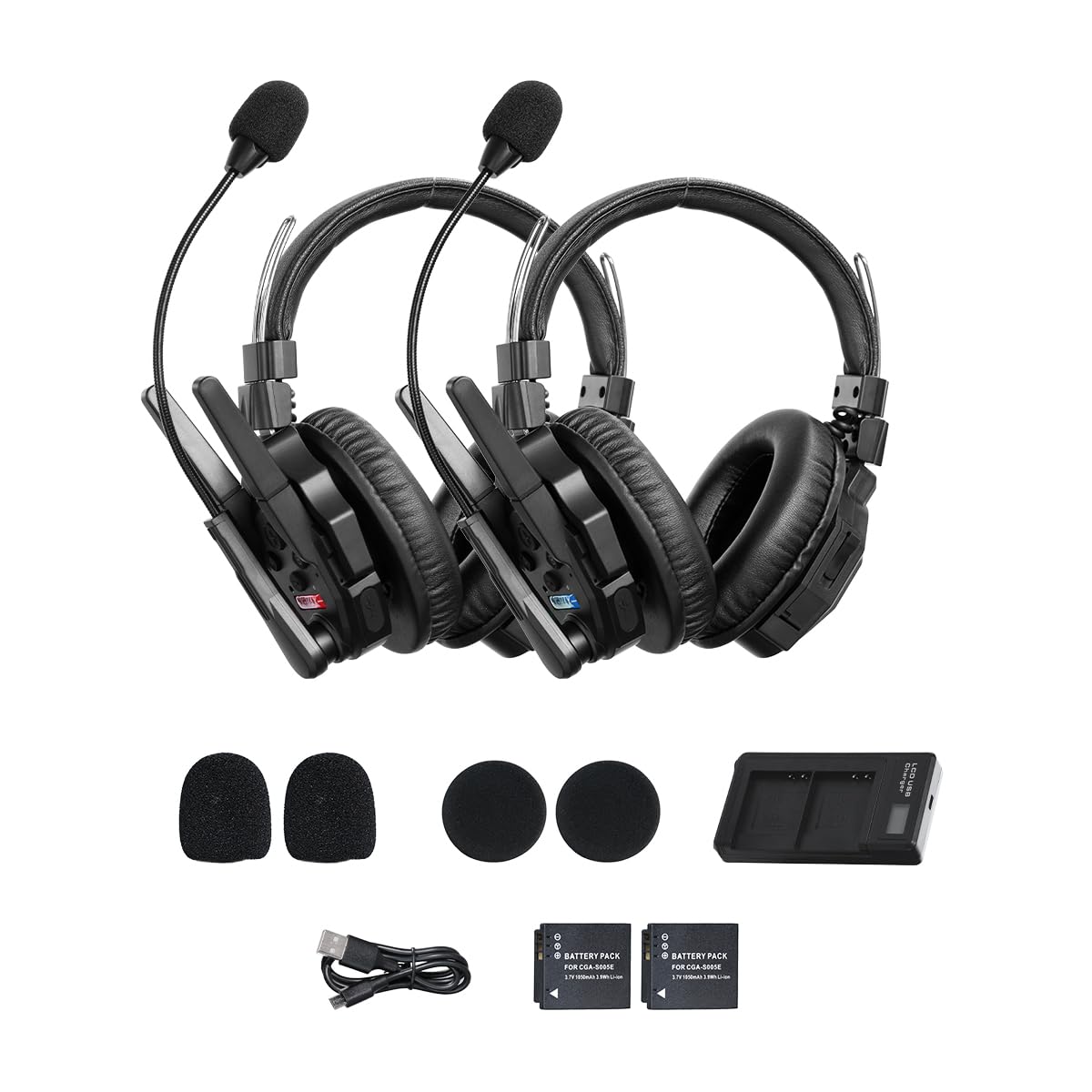 SYNCO XTALK XMax2 Wireless Intercom Headset System 2.4GHz 1640 feet 500 Meters Dual-Ear Team Communication Headset for Live Show Stage Performance Movie Shoot
