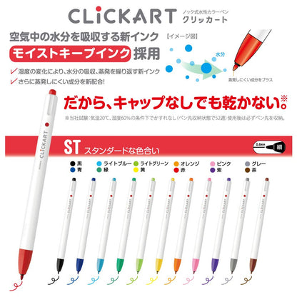 Zebra WYSS22-36C-N Clickart Water-Based Markers, 36 Colors, Case Included