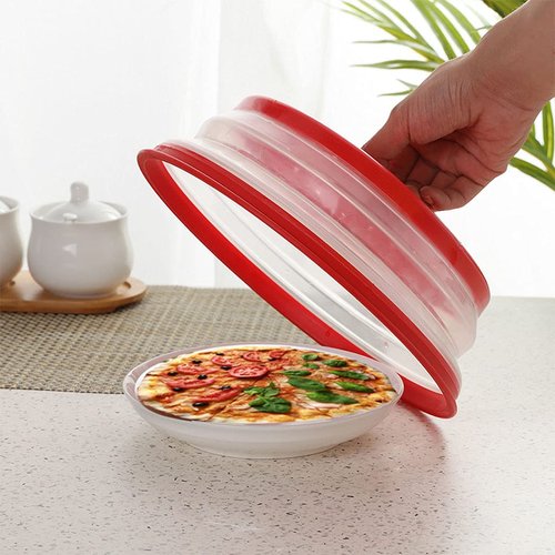 Collapsible Microwave Splatter Cover, Microwave Plate Cover With Steam Vent，BPA-Free Silicone & Plastic(blue, 12.3IN)
