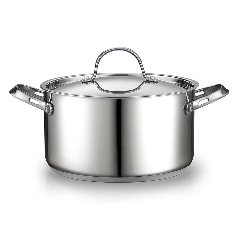 Cooks Standard 18/10 Stainless Steel Stockpot 6-Quart, Classic Deep Cooking Pot Canning Cookware Dutch Oven Casserole with Stainless Steel Lid, Silver