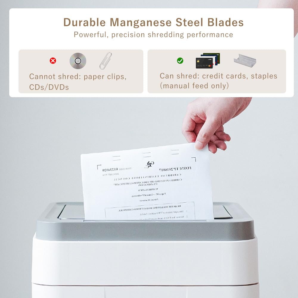 Effeluviate Heavy Duty Paper Shredder: 400 Sheets Auto Feed - Micro Cut P5 Security - Jam Proof Document Shred Machine - 13.2 Gallon Pullout Basket with Wheels for Home/Office/Commercial Use