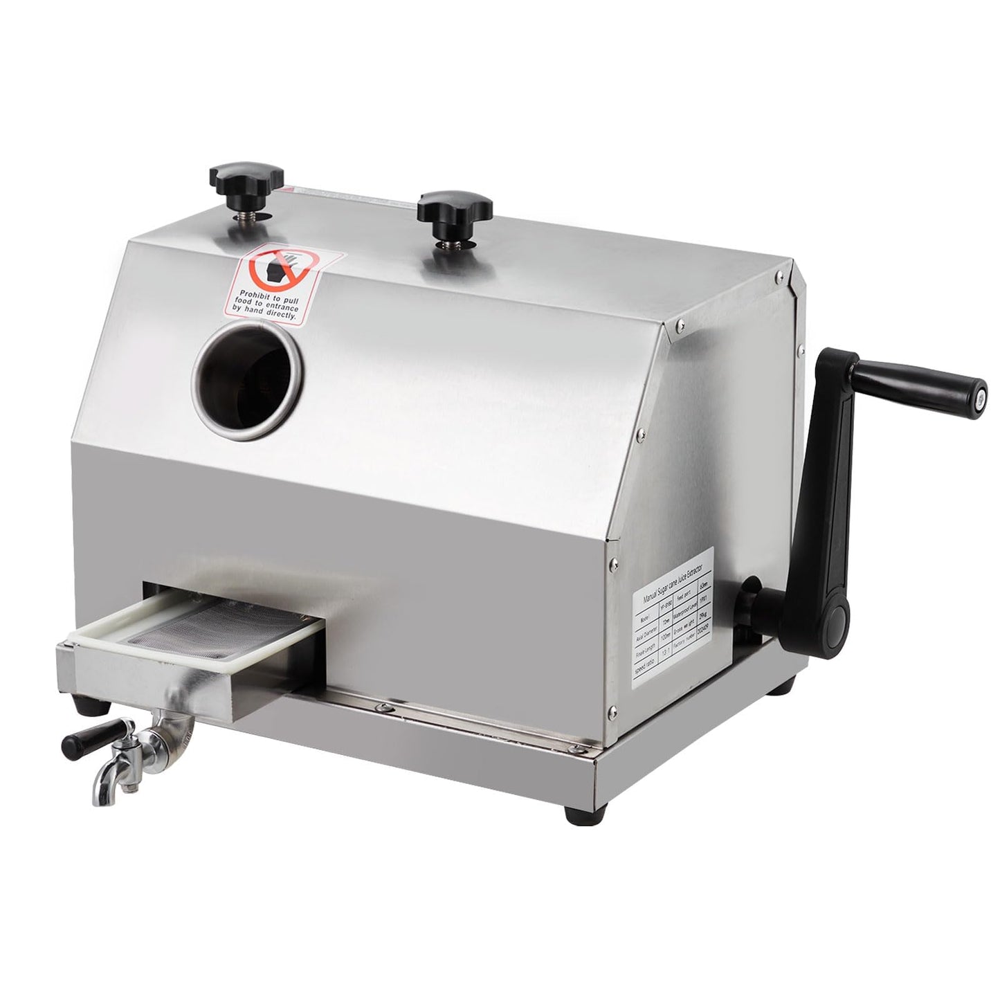 Garvee Manual Sugar Cane Press Juicer, 3 Stainless Steel Rollers Commercial Sugarcane Juicer Machine, 2.4" Big Inlet, 110 LBS/H High Yield Sugar Cane Extractor